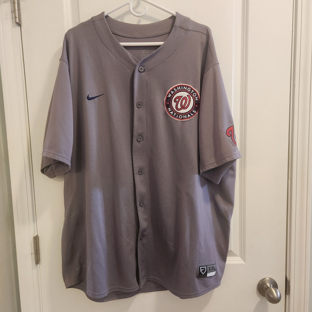 Nike Washington Nationals MLB Baseball Jersey Gray Dri-FIT Mens XXL